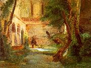 Charles Blechen Monastery in the Wood oil